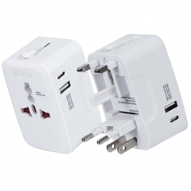 ADAPTATEUR DE VOYAGE PERSONNALISABLE USB 'TRAVLY'