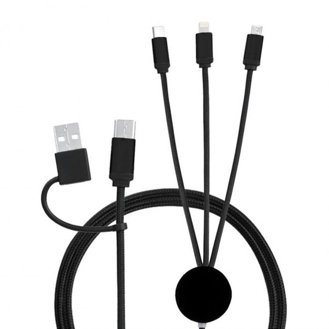 CÂBLE PERSONNALISÉ 5 EN 1 100% RECYCLE AKASHI® 'BOLEN'