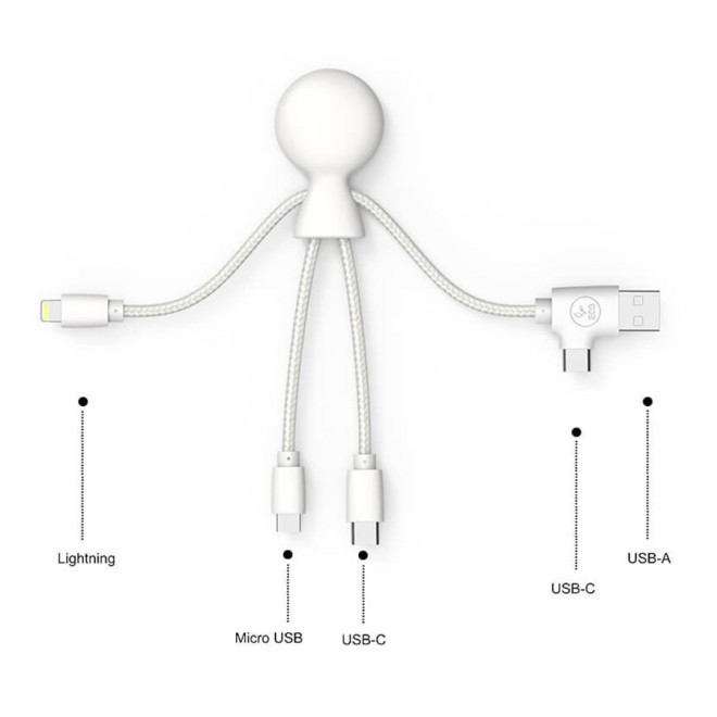 LOT 50 CÂBLES DE CHARGEMENT PERSONNALISÉS XOOPAR® 'MR BIO SMART' EXP 72H