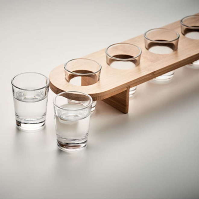 SET DE 6 SHOOTERS PERSONNALISABLE PLATEAU BAMBOU 'SALUD'