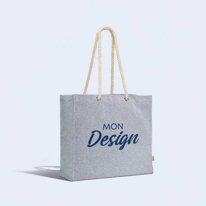 SAC DE PLAGE EN COTON RECYCLE PERSONNALISABLE 'BAYSIDE'