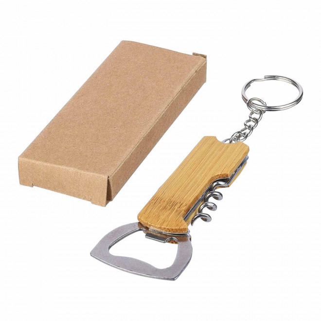 PORTE CLE DECAPSULEUR EN BAMBOU PERSONNALISABLE 'BRENTONI'