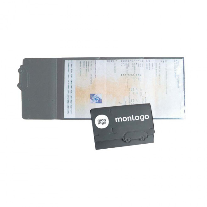 PORTE CARTE GRISE PUBLICITAIRE AVEC DECOUPE 'ROZEN'