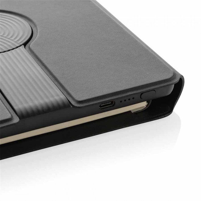 CARNET AVEC CHARGEUR EN PU RCS PUBLICITAIRE 'CHARBOOK'