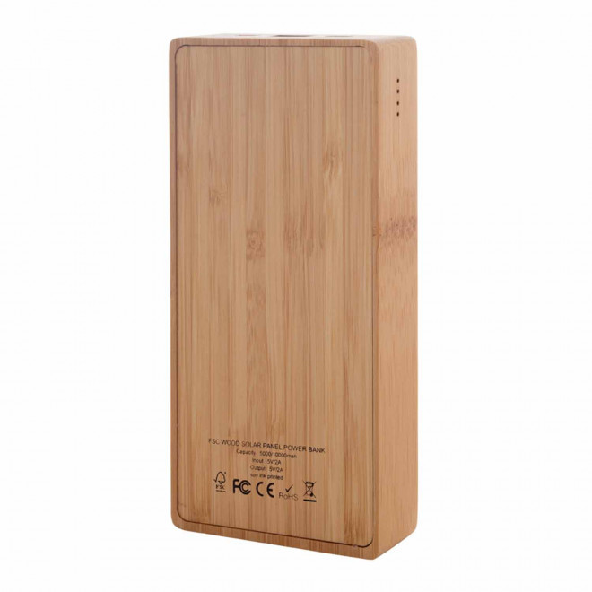 BATTERIE PUBLICITAIRE EN BAMBOU À INDUCTION 8000 MAH 'FUDO'