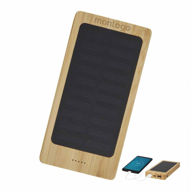 BATTERIE SOLAIRE 8000 MAH BAMBOU PERSONNALISABLE 'FUDO' 4J