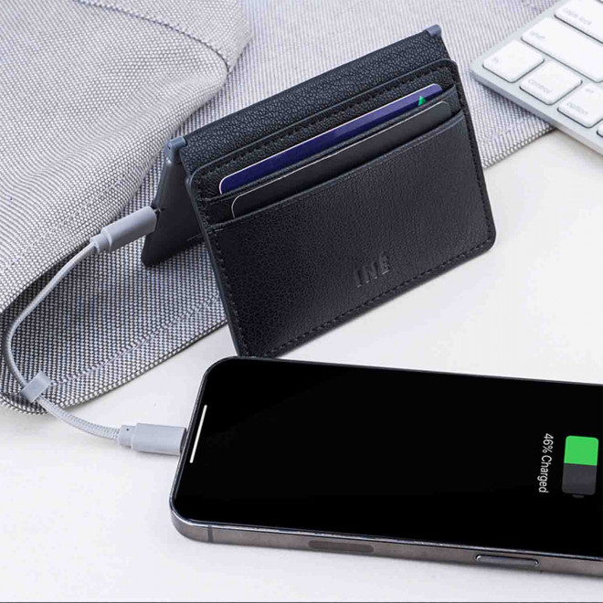 EXPRESS 72H   PORTE CARTES PERSONNALISÉ RECYCLÉ AVEC POWERBANK 3 000 MAH XOOPAR® 'INE'