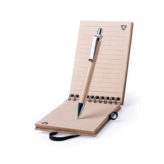 BLOC NOTES BAMBOU AVEC STYLO PERSONNALISABLE 'WHIM BLOC'