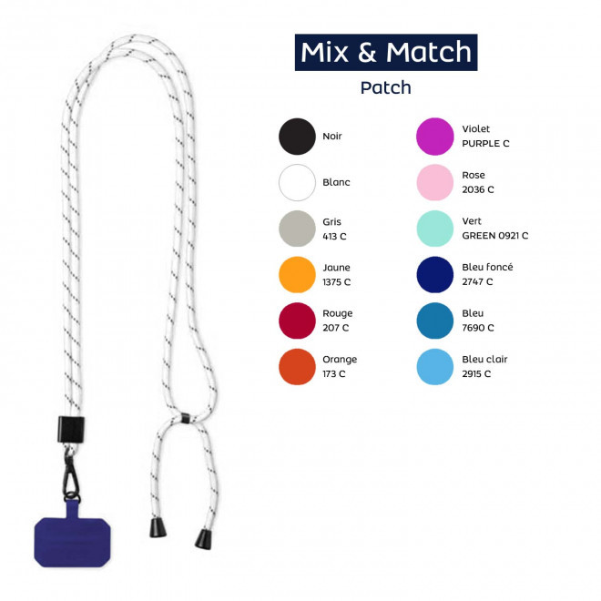 TOUR DE COU TELEPHONE PERSONNALISABLE 'MOBILA MIX&MATCH RPET'