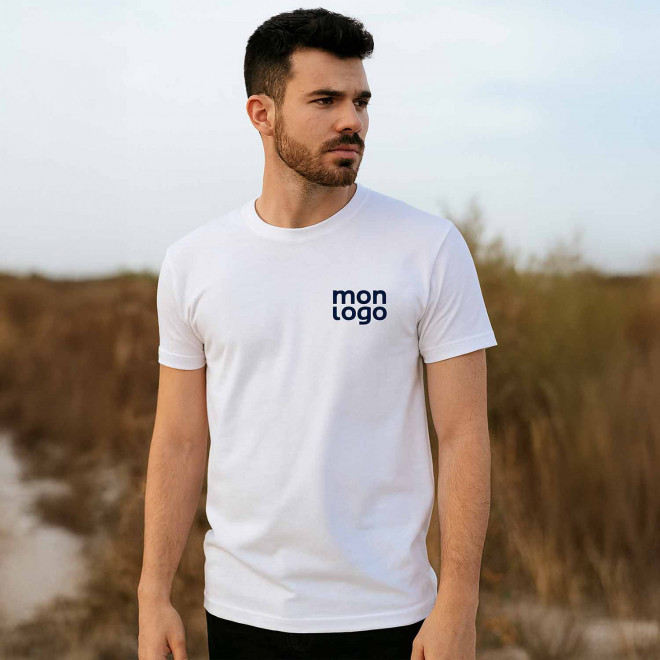 TEE SHIRT PERSONNALISABLE MIXTE BLANC 'STAFFY' 190G