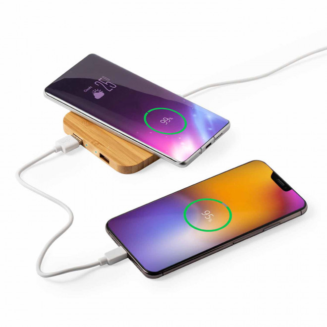 CHARGEUR INDUCTION BAMBOU PERSONNALISABLE 'CUADRO 10W'