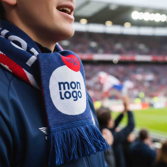 ECHARPE TISSEE JACQUARD PERSONNALISABLE 'STADIUM BRODE'