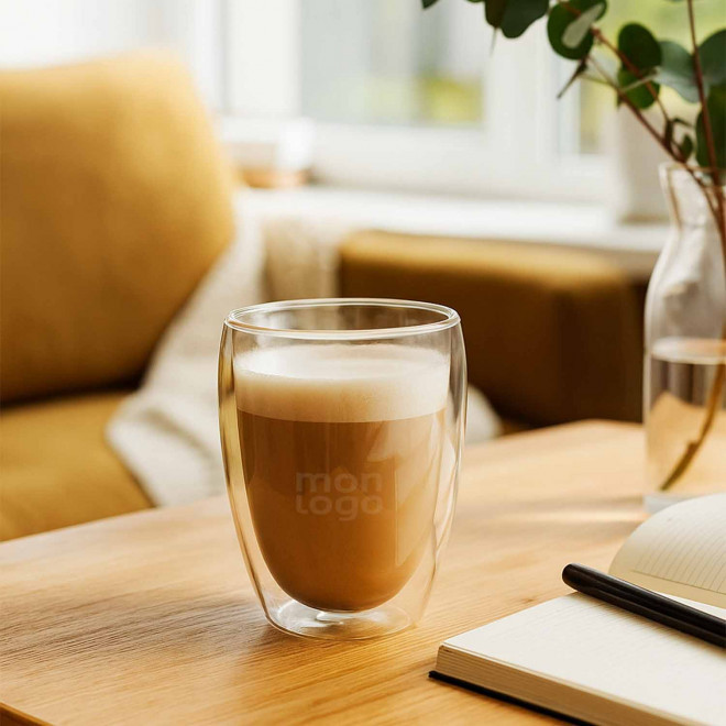 TASSE EN VERRE BOROSILICATE 350ML PERSONNALISABLE 'CHIAMA'