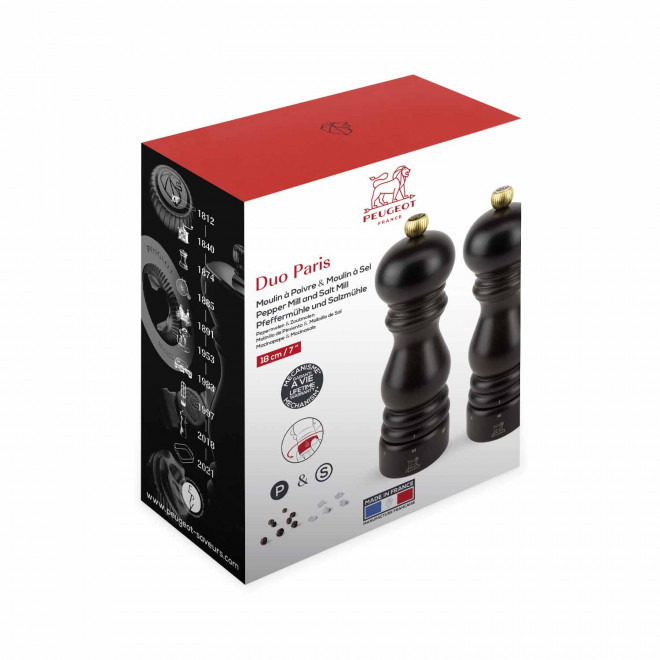 COFFRET 2 MOULINS SEL POIVRE PERSONNALISABLE 'DUO PARIS' 