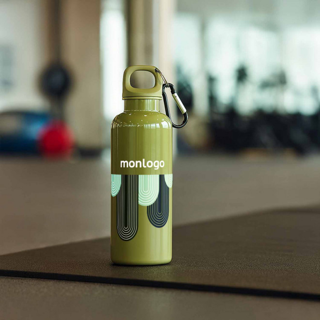GOURDE RPET AVEC MOUSQUETON 500ML PERSONNALISABLE 'MANCYO'