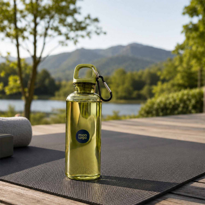 GOURDE RPET AVEC MOUSQUETON 500ML PERSONNALISABLE 'MANCYO'