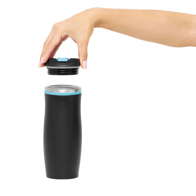 MUG ISOTHERME 400ML PERSONNALISABLE 'CREMA NOIR'