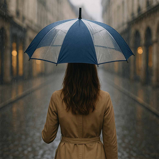 PARAPLUIE CANNE PUBLICITAIRE MI TRANSPARENT 'SPLASHY'