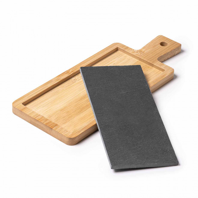 PLANCHE PERSONNALISABLE EN BAMBOU ET ARDOISE 'DOISO' 