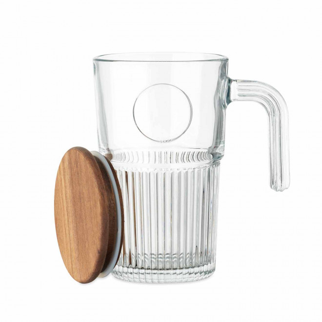 MUG VERRE NERVUREE PERSONNALISE 450ML 'VIVIANE'