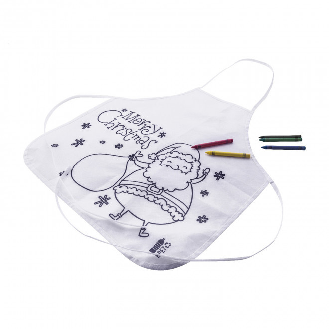 TABLIER NOEL A COLORIER PERSONNALISABLE 'COLKIDS'