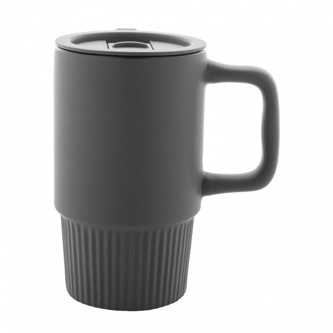 MUG CERAMIQUE AVEC COUVERCLE 420ML PERSONNALISABLE 'VIAA' 