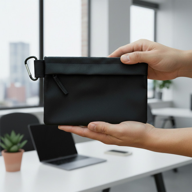 TROUSSE EN PU MOUSQUETON PERSONNALISABLE 'ARYANI'