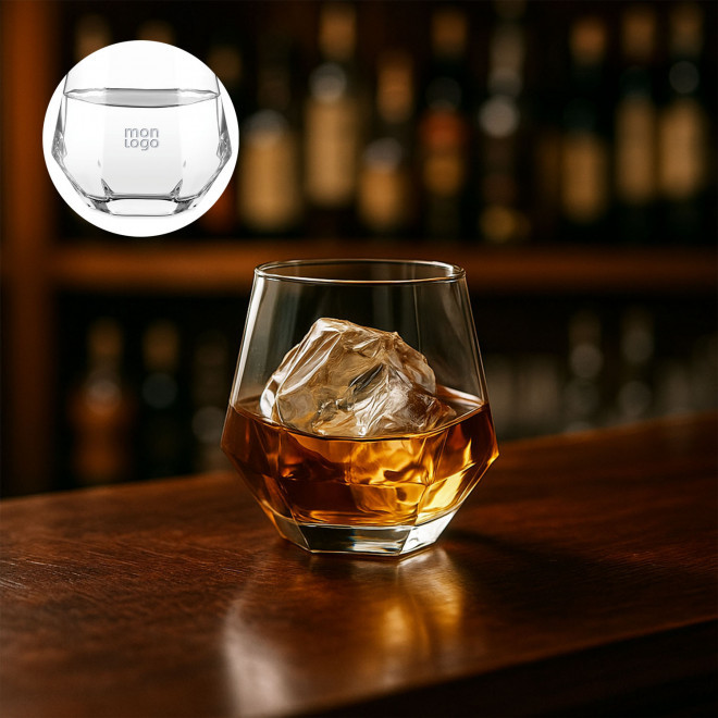 VERRE A WHISKY PERSONNALISABLE EN VERRE 30CL 'DIAMANT'