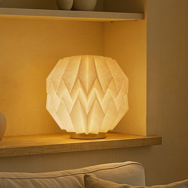 LAMPE PERSONNALISABLE LED EN PAPIER PLIABLE 'AURA ROND'