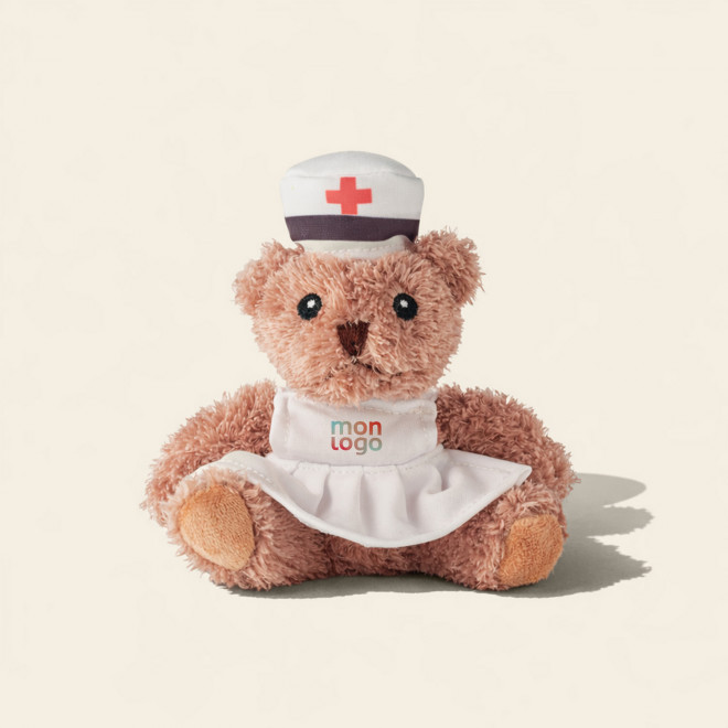 PELUCHE OURSON PERSONNALISABLE 'TEDDY INFIRMIERE'