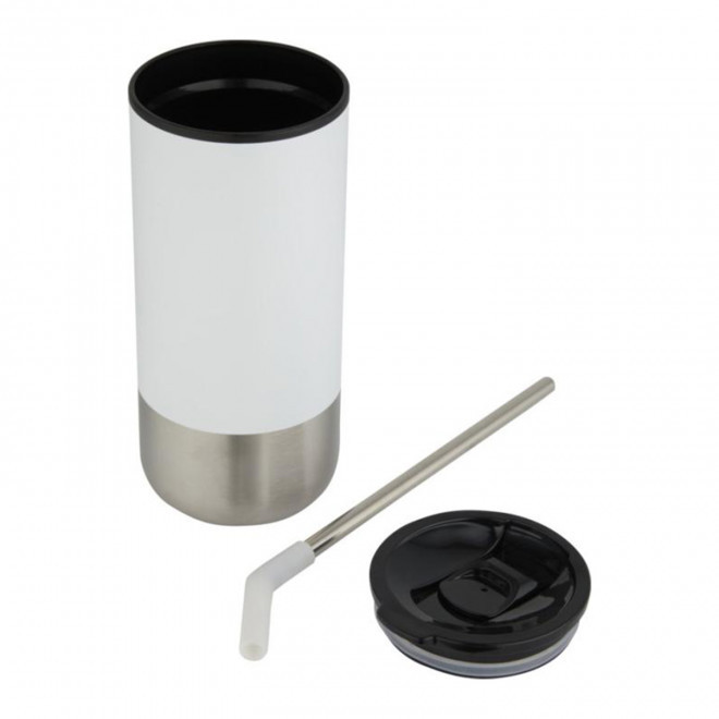 MUG ISOTHERME AVEC PAILLE 480ML PERSONNALISABLE 'MARYNE'