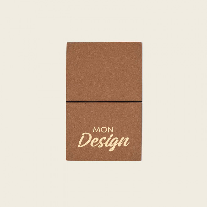 CARNET PERSONNALISABLE CUIR RECYCLE 'VIREO ELASTIQUE'