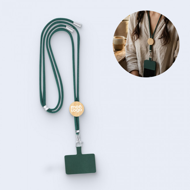 TOUR DE COU TELEPHONE PERSONNALISE 'NURAS COTON COLOR'