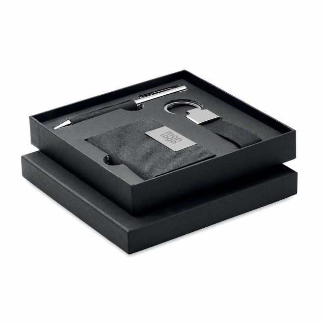 COFFRET PERSONNALISABLE STYLO PORTECLE PORTCARTE 'SCRIB'