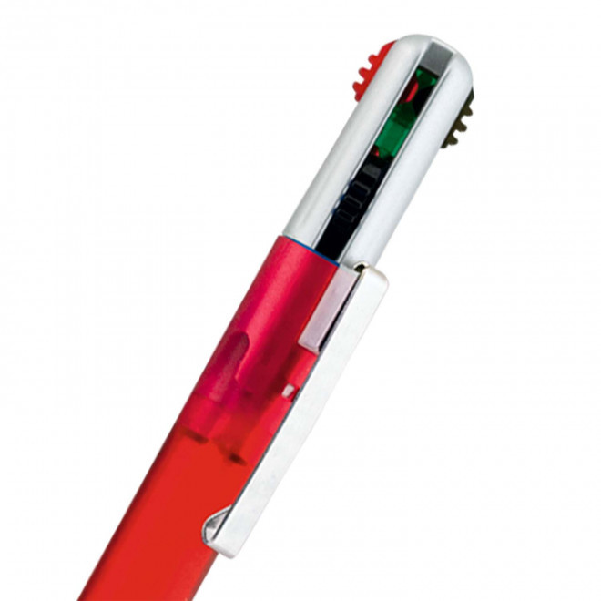 STYLO 4 COULEURS PERSONNALISABLE 'BRAVO CLEAR'