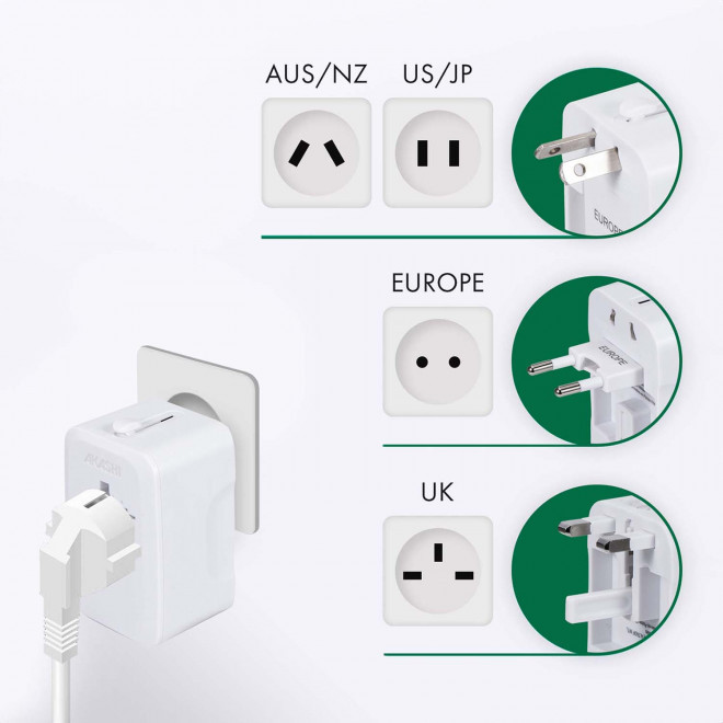 ADAPTATEUR UNIVERSEL DE VOYAGE PERSONNALISABLE 'VLYTA'