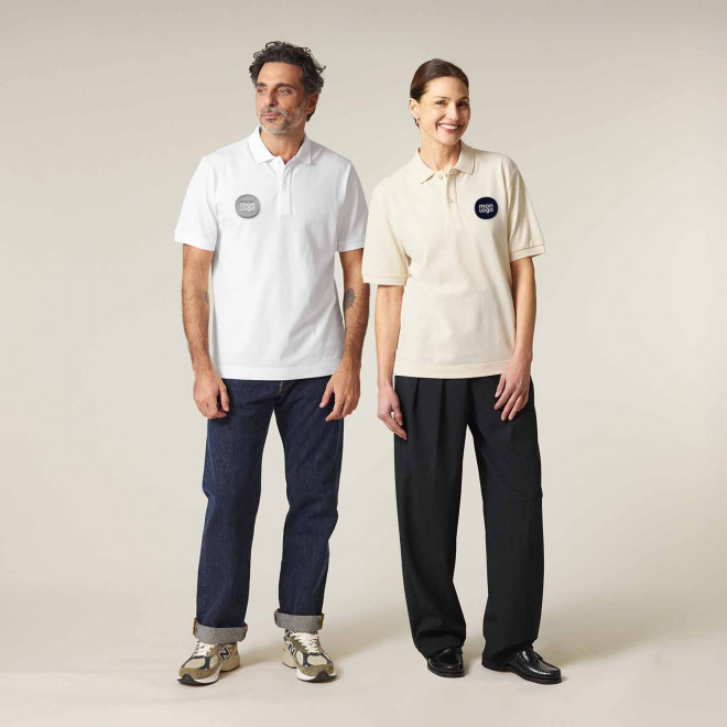 POLO MIXTE BLANC/NATUREL PERSONNALISABLE 'PREPSTER 2.0'