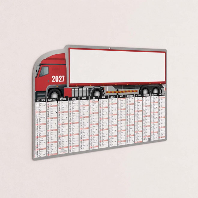 CALENDRIER MURAL ILLUSTRÉ ÉCOMATIÈRE 64X39CM PUBLICITAIRE 'CAMION'