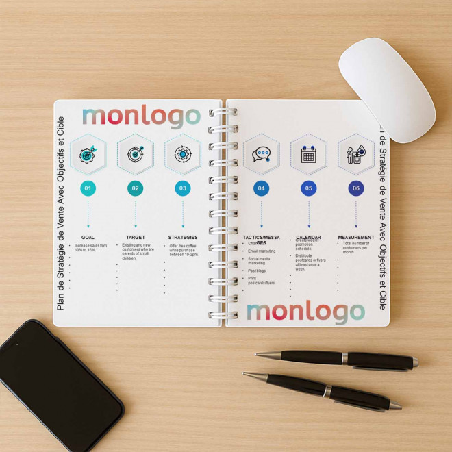 AGENDA MENSUEL PERSONNALISABLE 'CANVO SPIRALE'