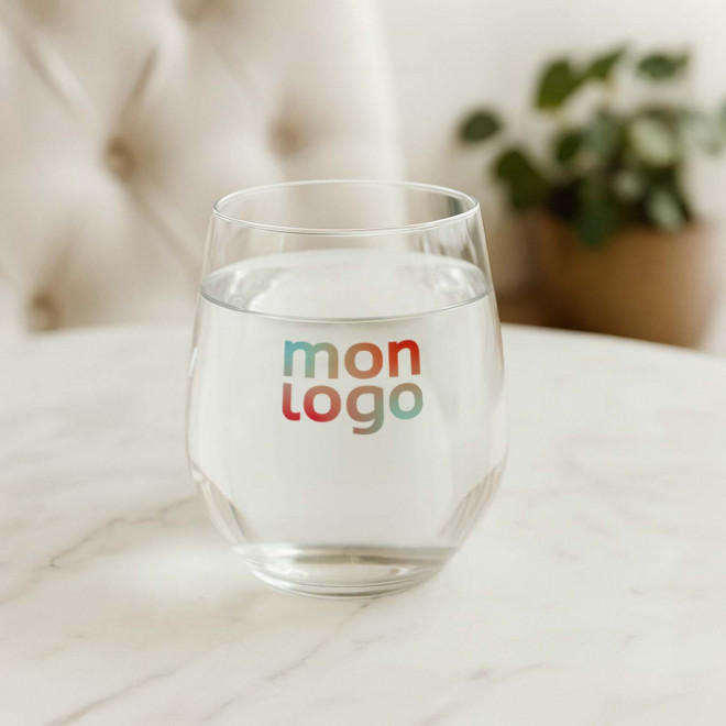 VERRE A EAU EN VERRE 38CL PERSONNALISE 'GLASS EAU'