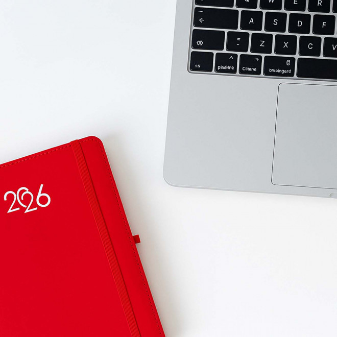 AGENDA JOURNALIER PERSONNALISABLE PU THERMOCOLLE 'LUGGI'