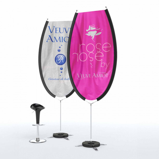 ORIFLAMME PERSONNALISABLE FORME DE VERRE A VIN 'MAGNUSEN'