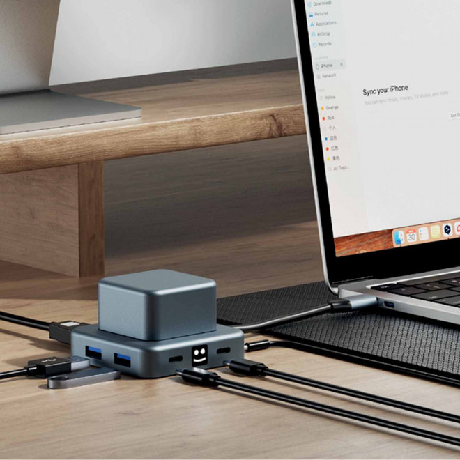 HUB PERSONNALISABLE 7 EN 1 EN ALU RECYCLE GRS 'CUBBI'