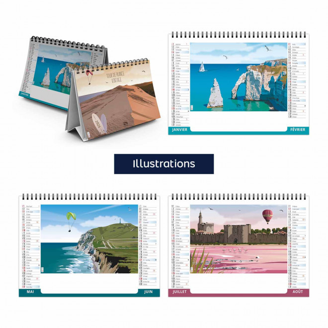 CALENDRIER CHEVALET 7 FEUILLETS PERSONNALISABLE 'ASHA'
