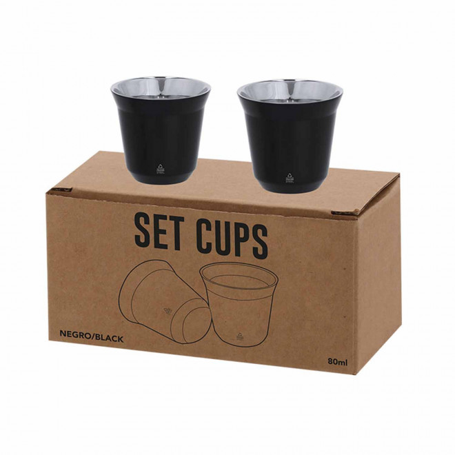 SET TASSES EN ACIER 80ML PERSONNALISABLE 'TEDOK'