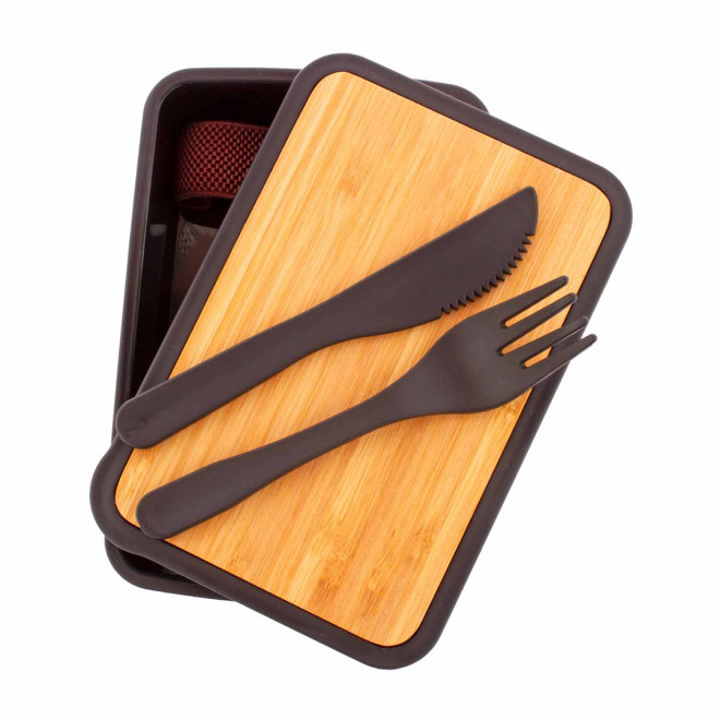 LUNCH BOX EN PP ET BAMBOU 500ML PERSONNALISABLE 'MAGYT' 