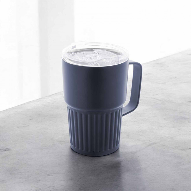 MUG ISOTHERME PERSONNALISE ACIER 470ML 'LUCIO POIGNEE'