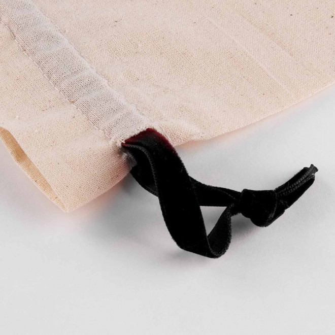 POCHON EN COTON AVEC RUBAN VELOURS PERSONNALISABLE 'TEVOC'