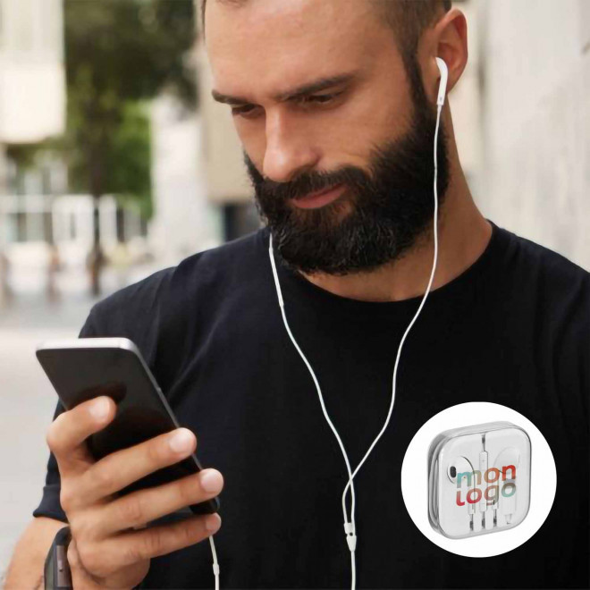 ECOUTEURS FILAIRES PERSONNALISABLE 'MARLO'