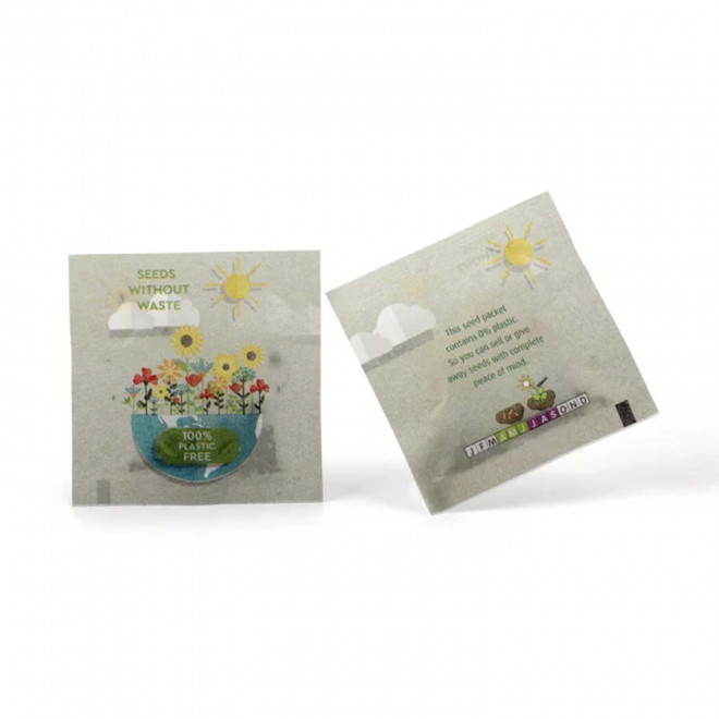 SACHET DE GRAINES PERSONNALISABLE ZERO PLASTIQUE 'RECOLTI'
